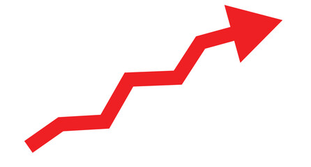 Upward direction arrow vector graphic icon showing business growth bar graph. arrow with vector graphic symbol. Upward arrow fintech logo isolated on white background EPS10