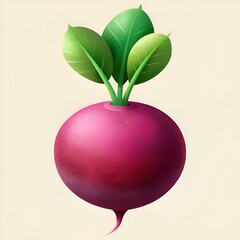 A vibrant 3D illustration of a fresh radish with a textured. realistic look. perfect for adding a touch of color and freshness to your designs.