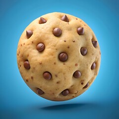 A delicious 3D illustration of a chocolate chip cookie. perfect for adding a touch of sweetness to your designs.