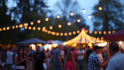 Outdoor night festival blurred background
