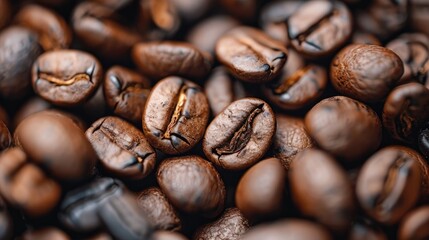 Fototapeta premium Selective focus on coffee beans