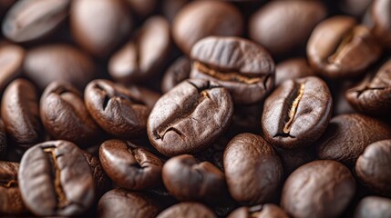 Naklejka premium Selective focus on coffee beans