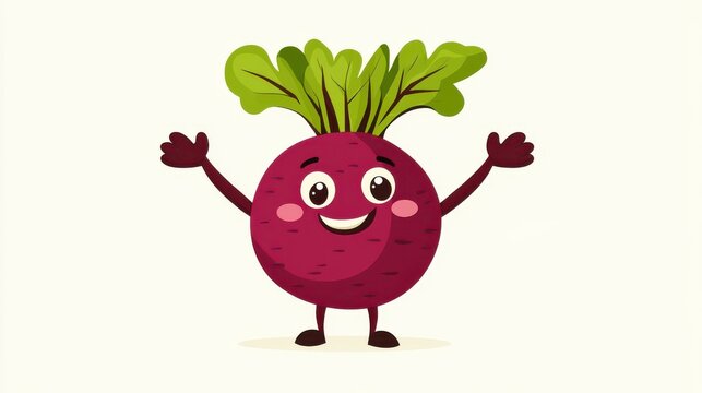 Enjoy this cheerful cartoon beet that inspires joy and sparks creativity in childrens minds with its vibrant colors.
