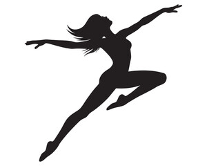 dancer leap silhouette of a woman jumping