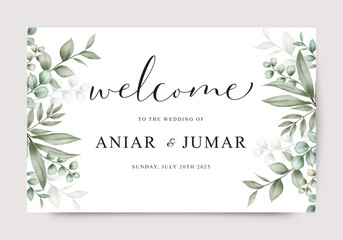 Welcome sign wedding invitation card background template