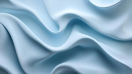 Obraz premium A 3D render showcasing swirl curve wavy backgrounds in a trendy, minimal, and clean design. The abstract composition features silk-like fabric waves, creating a modern and elegant scene ideal for wall