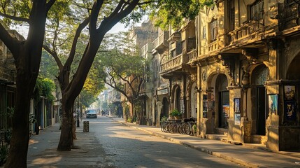 Fototapeta premium The historic Kala Ghoda area in Mumbai, with its art galleries and heritage buildings.