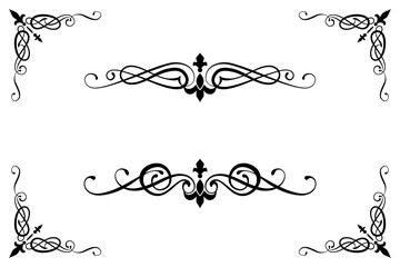 Classic Vintage Baroque Victorian Ornament Frames Separator Elements Classic Wedding Invitation