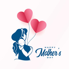 Mother s day baby happy family illustration. Mother day vector