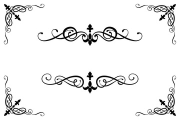 Classic Vintage Baroque Victorian Ornament Frames Separator Elements Classic Wedding Invitation