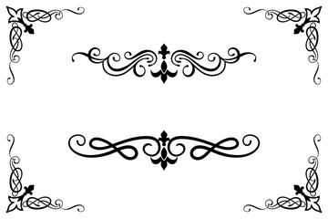 Classic Vintage Baroque Victorian Ornament Frames Separator Elements Classic Wedding Invitation