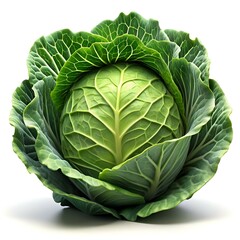 Obraz premium A realistic 3D illustration of a fresh. green cabbage.