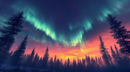 Silhouette of a man standing in awe of the Northern Lights.