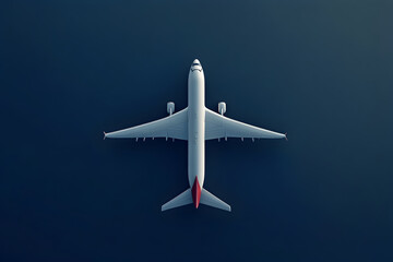 Fototapeta premium Top view of an aircraft in the air