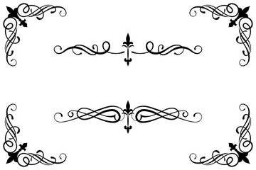 Obraz premium Classic Vintage Baroque Victorian Ornament Frames Separator Elements Classic Wedding Invitation