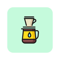 Coffee maker line icon. Coffee machine, cafe, morning. Coffee concept. Vector illustration can be used for topics like drinks, technology, service