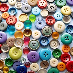 Fototapeta premium A vibrant collection of colorful buttons in various sizes and textures.