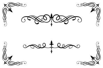 Classic Vintage Baroque Victorian Ornament Frames Separator Elements Classic Wedding Invitation