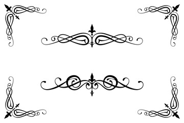 Classic Vintage Baroque Victorian Ornament Frames Separator Elements Classic Wedding Invitation