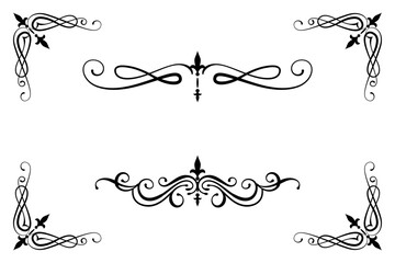 Obraz premium Classic Vintage Baroque Victorian Ornament Frames Separator Elements Classic Wedding Invitation