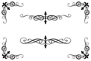 Classic Vintage Baroque Victorian Ornament Frames Separator Elements Classic Wedding Invitation