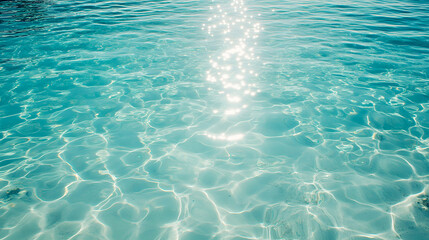 Obraz premium pristine, clear sea surface, where the turquoise water sparkles under the sun