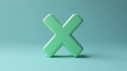 Obraz premium This 3D rendering features a red X cross checkmark icon set against a clean background, designed for mock-ups and web banners. The icon is crafted in a cartoonish and minimalistic style, fitting withi