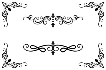 Classic Vintage Baroque Victorian Ornament Frames Separator Elements Classic Wedding Invitation