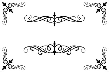 Classic Vintage Baroque Victorian Ornament Frames Separator Elements Classic Wedding Invitation