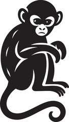Monkey animal Silhouette isolated on white background Minimalist monkey vector illustration