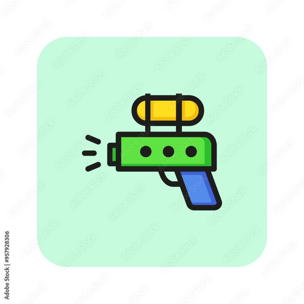 Canvas Prints water pistol line icon. pistol, balloon, water. toy concept. vector illustration can be used for top