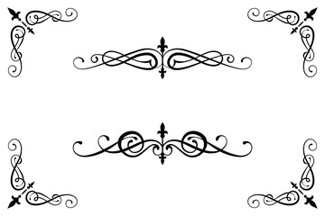 Classic Vintage Baroque Victorian Ornament Frames Separator Elements Classic Wedding Invitation