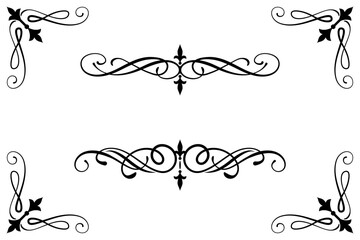 Classic Vintage Baroque Victorian Ornament Frames Separator Elements Classic Wedding Invitation