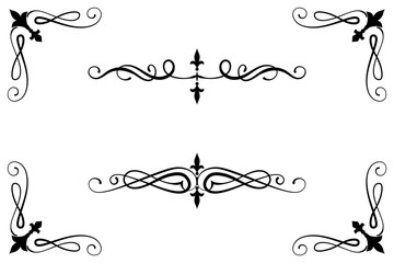 Classic Vintage Baroque Victorian Ornament Frames Separator Elements Classic Wedding Invitation