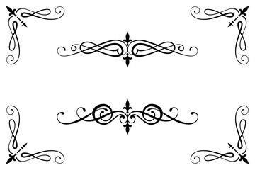 Classic Vintage Baroque Victorian Ornament Frames Separator Elements Classic Wedding Invitation