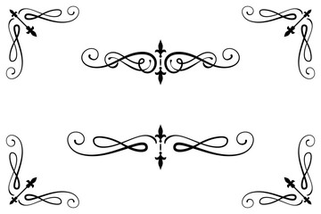 Classic Vintage Baroque Victorian Ornament Frames Separator Elements Classic Wedding Invitation