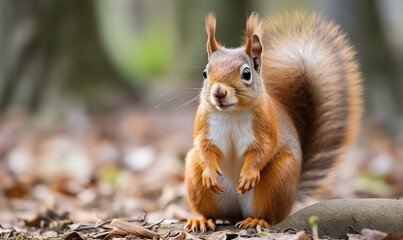 Obraz premium Squirrel Studio Shot on a Clean Background
