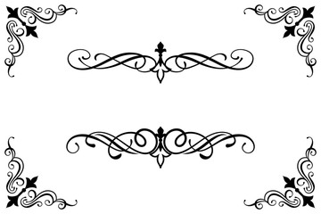 Classic Vintage Baroque Victorian Ornament Frames Separator Elements Classic Wedding Invitation