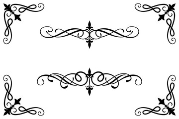 Classic Vintage Baroque Victorian Ornament Frames Separator Elements Classic Wedding Invitation