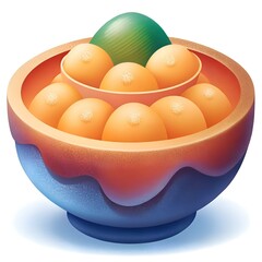 3D illustration of a bowl of fermented bean curd. a traditional Asian delicacy.