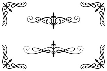 Obraz premium Classic Vintage Baroque Victorian Ornament Frames Separator Elements Classic Wedding Invitation