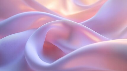 Obraz premium Gentle pastel curves of smooth fabric, abstract flow, soft lighting