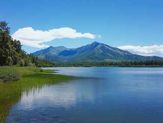 A Breathtaking View of Nature's Serenity by the Lake
