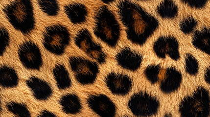 Realistic fur leopard seamless pattern	