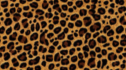 Fototapeta premium Realistic fur leopard seamless pattern 
