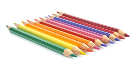 Naklejka premium This set features a collection of pastel-colored pencils designed for children. Each pencil is crafted to provide a smooth, vibrant application of color, ideal for drawing and coloring. The soft, mute