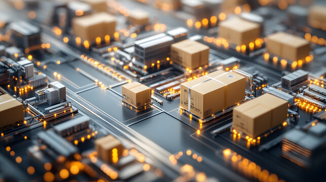 Advanced e-commerce logistics hub seamless integration