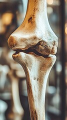 Naklejka premium Close-up of a human elbow joint, showing the intricate structure of the bones.