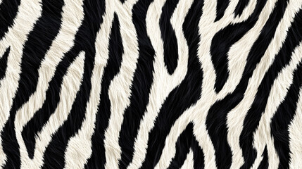 Realistic fur zebra seamless pattern	