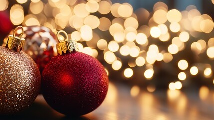 Fototapeta premium 3D render illustration of a Christmas celebration background. The image features a festive and detailed scene with Christmas decorations, including a decorated tree, presents,